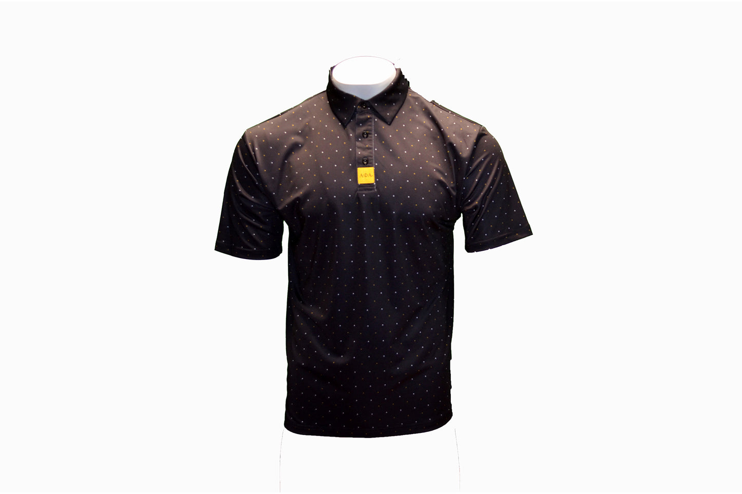 
                  
                    Alpha Phi Alpha Black with White & Old Gold Polka Dots
                  
                