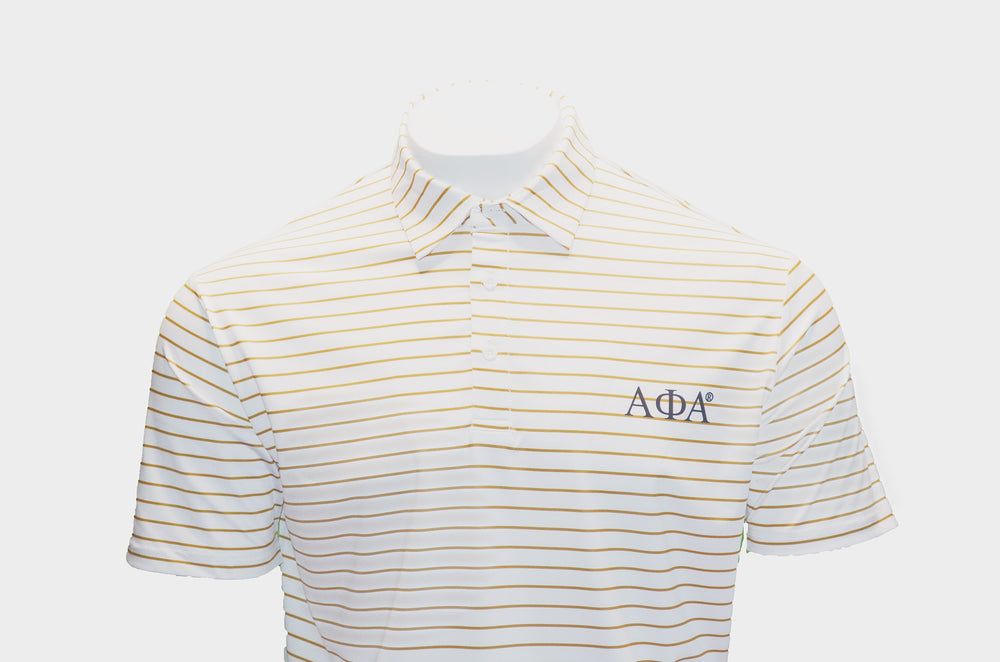 Alpha Phi Alpha White with Old Gold Pinstripes