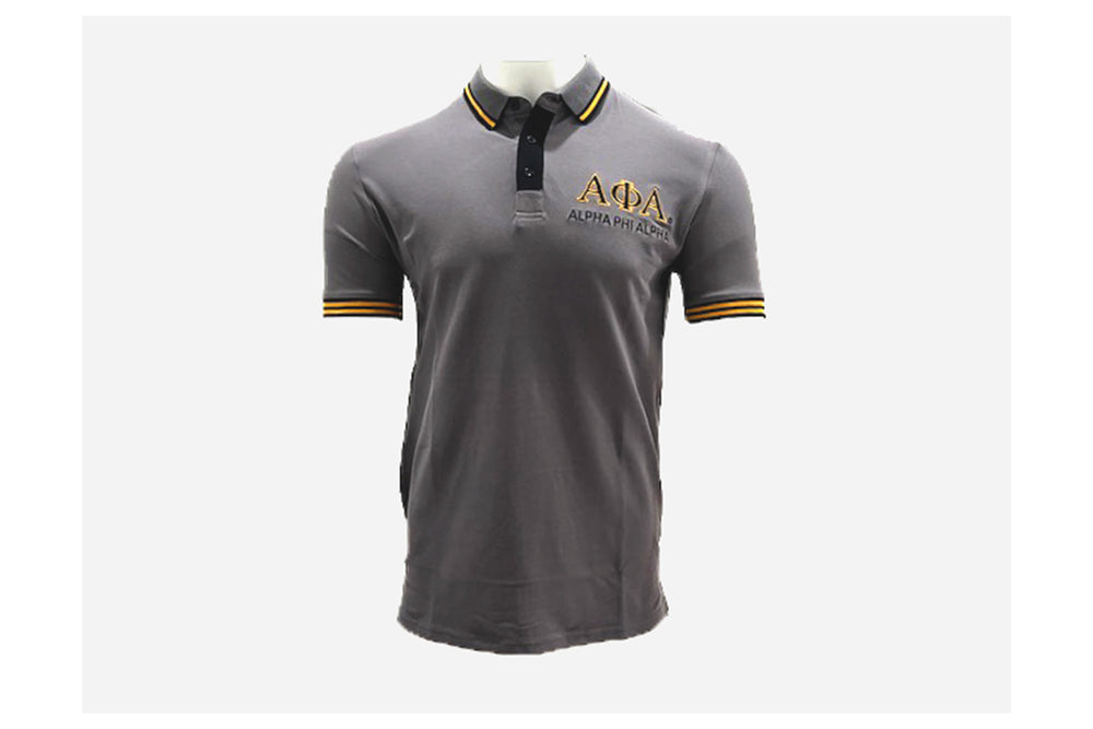 Alpha Phi Alpha Grey Multi Color Polo – Burning Sands