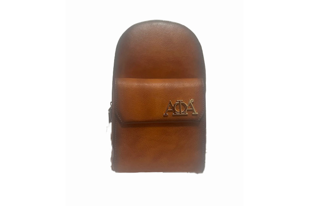 
                  
                    Alpha Phi Alpha Leather Crossover Bag
                  
                