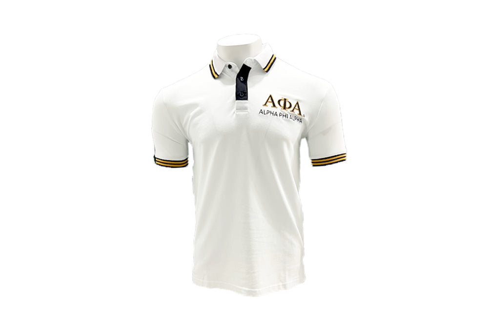 Alpha Phi Alpha White Multi Color Polo