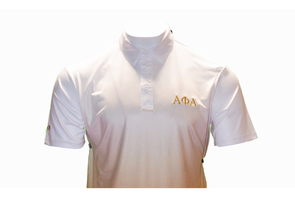 Alpha Phi Alpha White and Old Gold Blended Polo