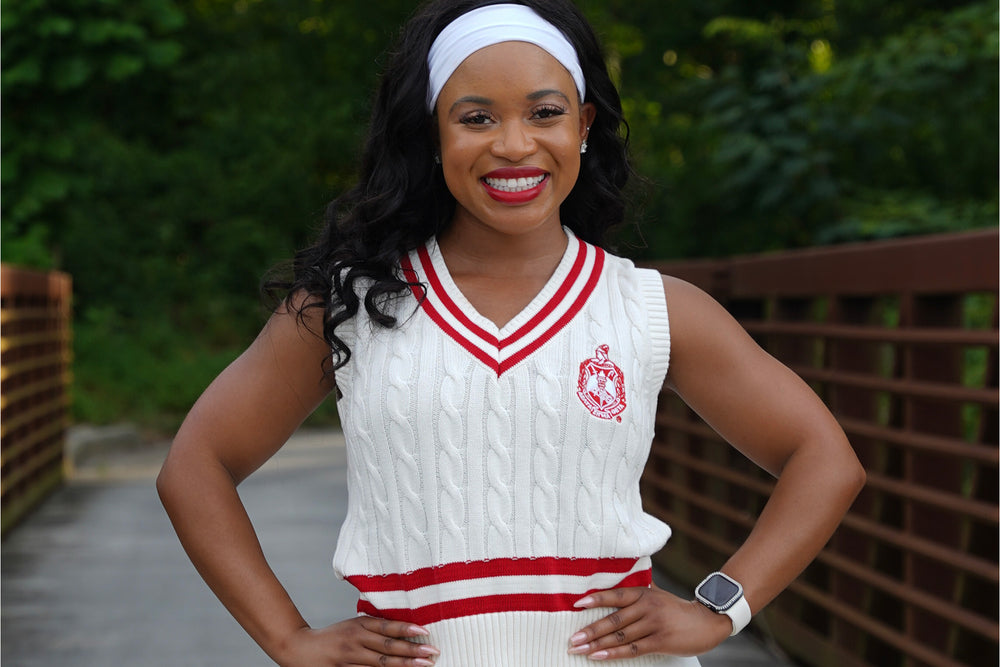 Delta Sigma Theta White Sweater Vest